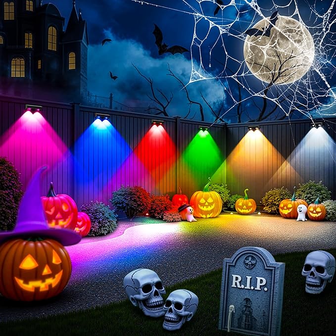 SOLPEX Solar Fence Lights Outdoor, 9 Fixed Colors ＆ Color Changing Fence Solar Lights Outdoor Waterproof IP65, LED | Lumora
