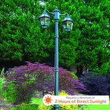 Gama Sonic Polaris Double Head Lamp Post (177B50002), Black Finish - Outdoor Path Light | Lumora