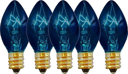 EST. LEE DISPLAY L D 1902 Outdoor Patio String Lights Bulbs & Green Hanging Cord Set Christmas Holiday Seasonal Light Bulbs & Cord Included 25FT C-9 E17 (Green Wire, Blue)