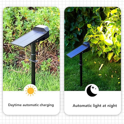 Solar Pathway Light Stake Light, Bright IP67 Waterproof Warm Lighting, Dusk to Dawn Adjustable Angle Garden Light for Lawn, Energy Saving and Easy Installation