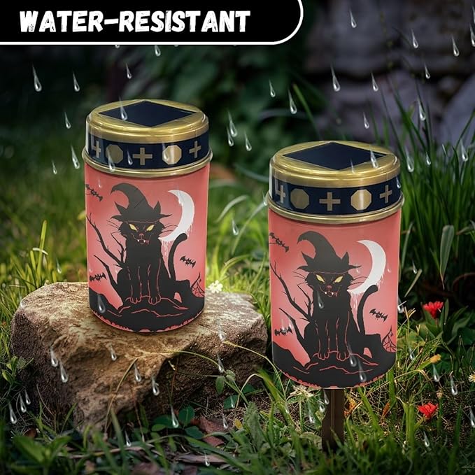 ZOUTAIRONG Moon Ghost Solar Light for Cemetery Grave Solar Garden Lights Solar Lights for Outside Solar Pathway Lights Outdoor Cemetery Solar Lights for Grave Solar Lights