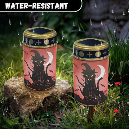 ZOUTAIRONG Moon Ghost Solar Light for Cemetery Grave 2 Pack Solar Garden Lights Solar Lights for Outside Solar Pathway Lights Outdoor Cemetery Solar Lights for Grave Solar Lights