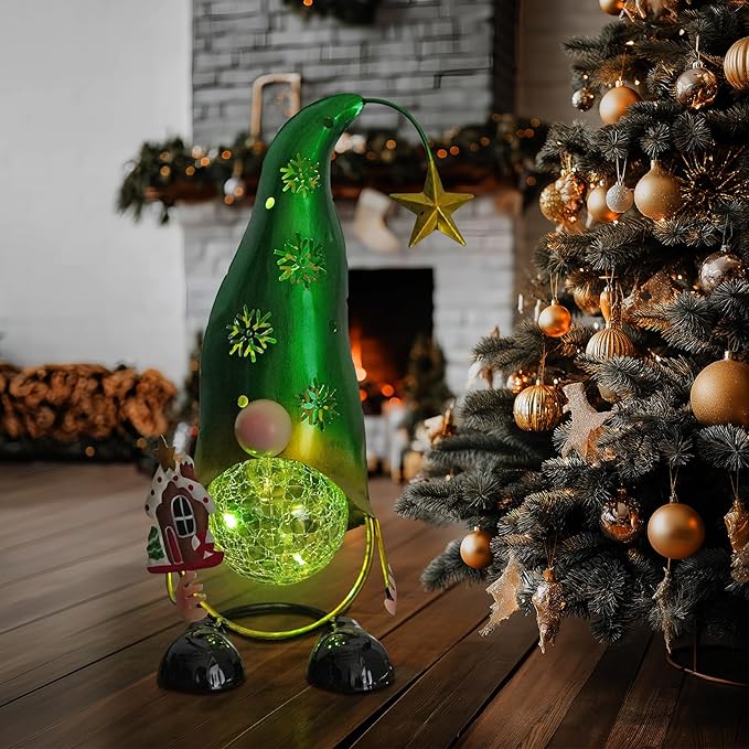 HONGLAND Christmas Gnomes Garden Decor Solar Outdoor Decorations Gnome Yard for Mom, Color Changing LED Lights with | Lumora