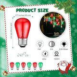 VIHOSE S14 Bulb Colored Outdoor String Light Bulb Replacement Glass Bulb 11 Watt E26 Base Incandescent Colored | Lumora