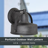 Designers Fountain Portland Outdoor Light Fixture, 8.25 Inch Exterior Wall Lantern Sconce for Front Door, Patio and | Lumora