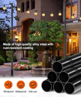 9.5FT String Light Poles - 2 Pack Deck Light Poles for Outside String Lights Heavy Duty with Anchor Based and | Lumora
