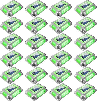 T-SUN Solar Deck Lights 24 Pack Driveway Solar Lights Outdoor Halloween LED Dock Light IP65 Waterproof Ground Deck Light for Sidewalk Step Garden Pathway