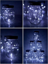 Decorman Solar Mason Jar Lid Lights, 6 Pack 20 LED Waterproof String Fairy Star Firefly Jar Lids Lights for Patio | Lumora
