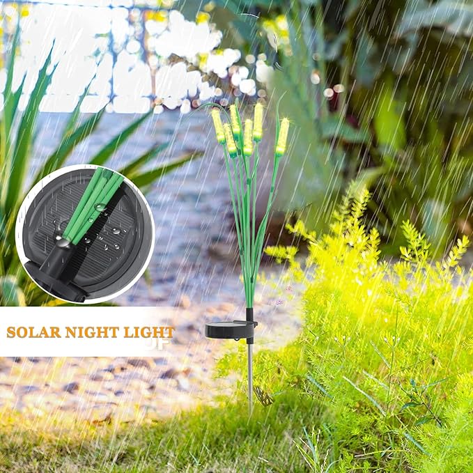 VILLCASE Solar Garden Lights Outdoor Waterproof 6-Head Solar Powered Lawn Path Lights with Stakes for Yard Landscape Decor