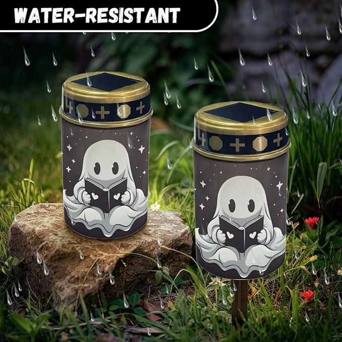 Ghost Cemetery Outdoor Waterproof Solar Light Grave Memorial Light Detachable Use Convenient Outdoor LED Garden Landscape Light for Night Time Garden, Balcony, Patio Decor