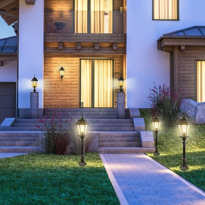 19.5in Large Outdoor Wall Light Fixture for Porch, Bronze Aluminum Exterior Door Lantern Light with Wall Mount | Lumora