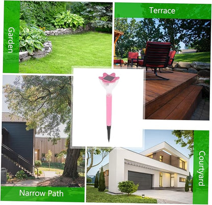Kisangel 2pcs Decorative Outdoor Solar Lights Led Solar Pathway Lights Garden Stakes Weatherproof Flower Lamp for Patio