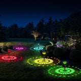 Ensenior Solar Pathway Lights IP65 Waterproof, RGB Color Changing & 3000K Warm White, 8-16Hr Runtime, Flower | Lumora