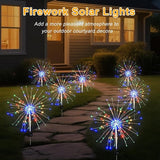 Solar Garden Firework Lights Outdoor Waterproof, 2 Pack Solar Lighting with 8 Lighting Modes , 120 LED Sparklers | Lumora