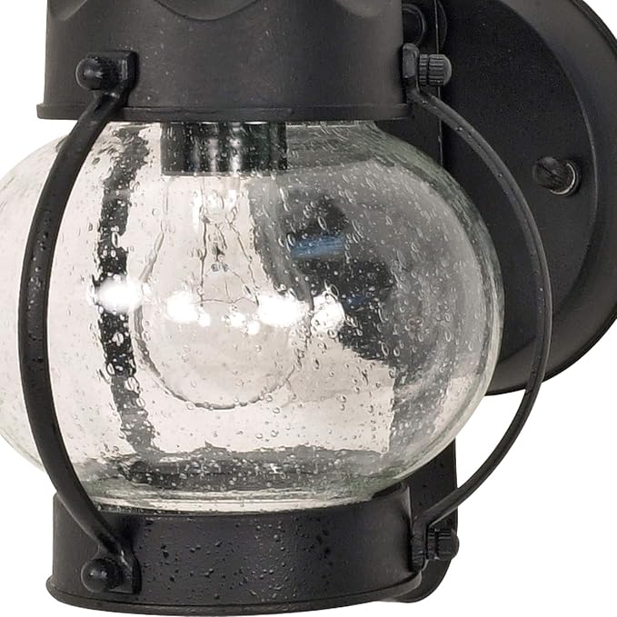 Nuvo Lighting 60/632 Americana One Light Outdoor Wall Mount from Onion Lantern Collection in Black Finish