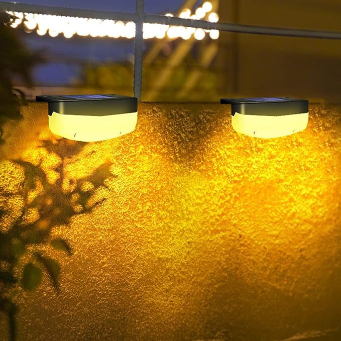 LED Solar Step Lights, 4 Pack Solar Deck Lights Outdoor IP65 Waterproof Pool Side Lighting Decor for Stairs Fence | Lumora