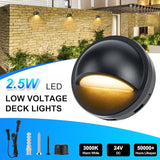 Low Voltage LED Deck Lights kit with Transformer Timer and Photocell Sensor, IP67 Waterproof Fence Lights, Warm | Lumora