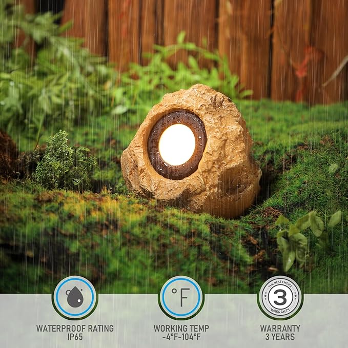 LEONLITE 5CCT LED Rock Lights Outdoor, 5W Low Voltage Landscape Spot Light for Garden, Yard, Decorative Stone | Lumora