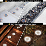HOFLY Outdoor In-Ground Solar Landscape Lights - 8 Pack, 12 LED, White Light for Pathway, Yard, Patio, Walkway | Lumora