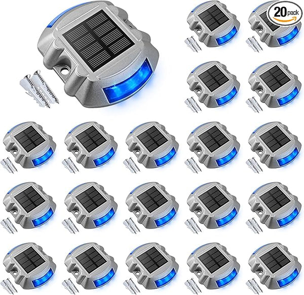VOLISUN Solar Deck/Dock Lights, 20-Pack Led IP68 Waterproof Outdoor Warning Step Lights for Driveway Sidewalk | Lumora