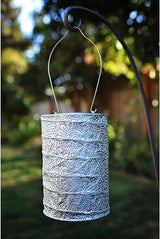 Soji Stella Market, LED Outdoor Solar Lantern, Handmade with Weather-Resistant UV Rated Tyvek fabric, Stainless | Lumora