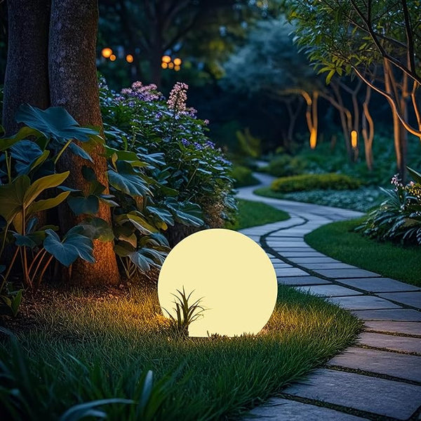 shumi 8-inch Solar Globe Lights Outdoor Waterproof, LED Solar Ball Light Outdoor 16 RGB Colors 4 Modes with Remote | Lumora
