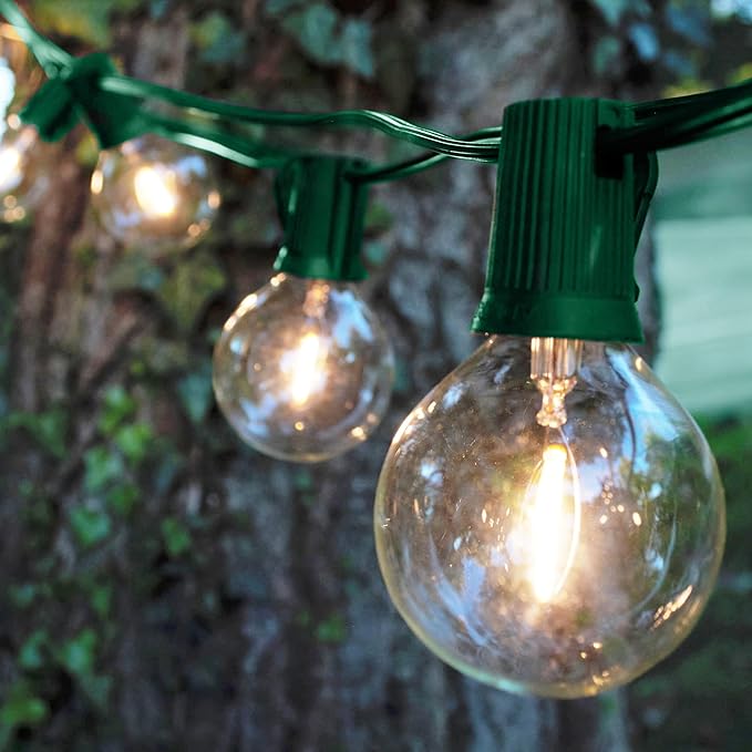 Hometown Evolution, Inc. G50 2" LED Filament Plastic Outdoor Patio String Lights with 0.6 Watt Light Bulbs (G50 LED | Lumora
