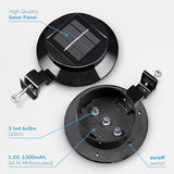 Yescom Outdoor Solar Gutter Light 3 LED Deck Fence Lights Waterproof with Bracket Wall Garden Stair Step Yard Black | Lumora