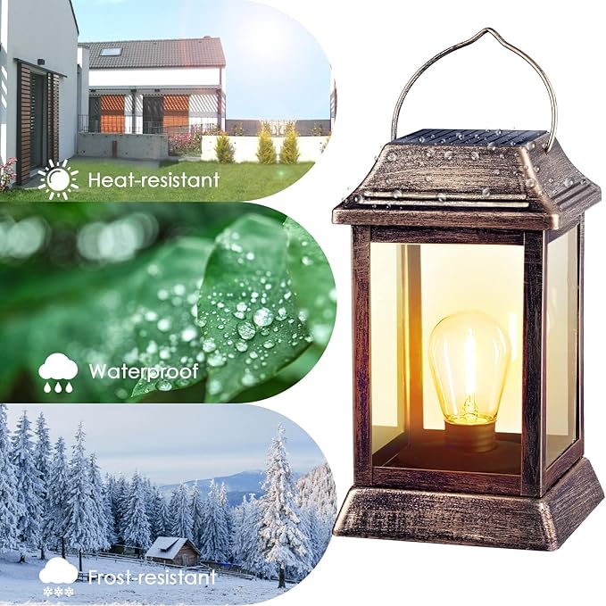 UBright Solar Lights Lantern Outdoor Hanging Solar Lights Outdoor Waterproof 1 Pack