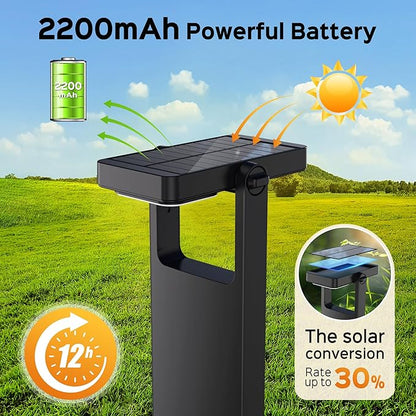 Solar Pathway Lights Outdoor 4 Pack, 360° Adjustable Panel, Multicolor 200LM Solar Powered Path Lights, 12H Lasting, IP65 Waterproof Landscape Lighting for Walkway Yard Garden