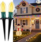 C9 Christmas Lights, 51.4ft Christmas Pathway Lights Outdoor with 40 LED Bulbs and Stakes, Connectable Waterproof | Lumora
