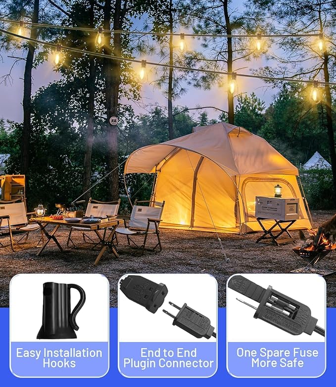 120FT Outdoor String Lights, Ultra Long Waterproof 30+2 Shatterproof Bulbs Led Outside Patio Lights for Porch Deck | Lumora