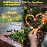 2 Pack Solar Firework Lights Outdoor - Verified 200 LED & 8 Modes - Starburst Solar Powered Garden Lights | Lumora