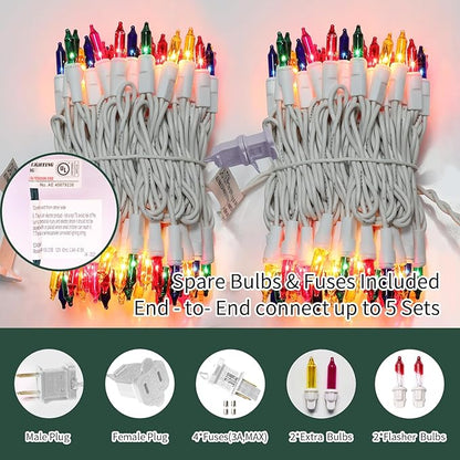 LAMPHOME Easter String Lights, 20FT 100 Count Incandescent Connectable Christmas Mini Lights, Waterproof Easter Decorations for Indoor Outdoor Patio Party Home Garden Yard Decor