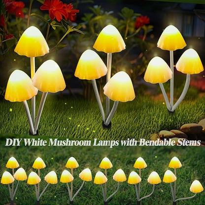 Solar Mushroom Lights for Outside, 6Pack 18LED Mushrooms with 8 Lighting Modes, Unique Mushroom Garden Decor Gifts, Cute Mushroom Solar Lights Outdoor for Path,Landscape,Yard,Patio,Lawn Decor
