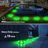 Green Solar Dock Lights Driveway Deck Lights - 12 Packs Waterproof Outdoor LED Aluminum Dock Lighting Warning Step | Lumora