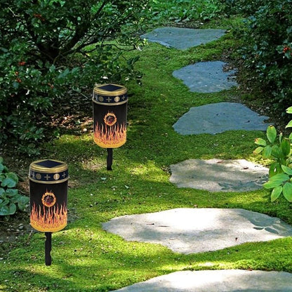 Dragon Fire Garden Solar Lights Outdoor Waterproof Landscape Path Lights for Outside LED Solar Powered Read Light Solar Stake Lights for Pathway Garden Yard