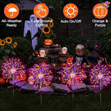 suddus Solar Halloween Lights Outdoor Solar Powered, Upgrade 2-Pack Orange & Purple Solar Firework Lights | Lumora
