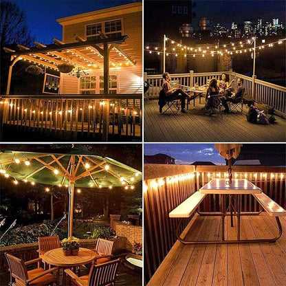 Outdoor String Lights ST38 50ft - LED Bulbs 25+1 Warm White 2700K, Waterproof and Shatterproof, Patio Garden Backyard Porch Party Christmas Vintage Outside Hanging