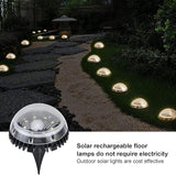 4 Pack Solar with 8 LED Outdoor Ground Lights for Pathway, Lawn & Backyard - and Solar Powered Lighting (White | Lumora