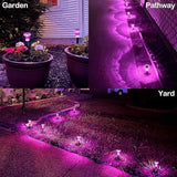 16 Pack Halloween Solar Lights Outdoor Hot Pink Solar Pathway Lights Outdoor Purple Mushroom LED Waterproof | Lumora