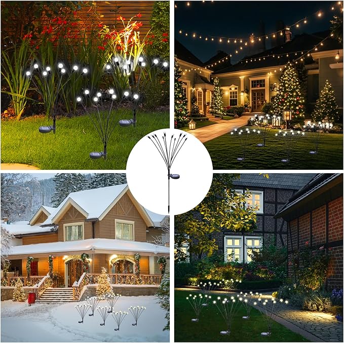 Solar Garden Lights Outdoor, 4 Pack 32LEDs Waterproof Solar Light Outdoor, Pathway Lights for Walkway, Yard, Patio,Christmas Decorations,Gift for Women for Gardening
