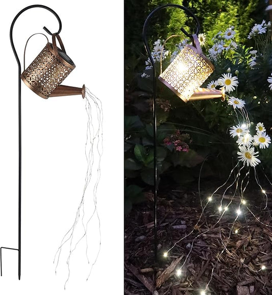 MCSSWC Solar Watering Can Landscape LED Light, Outdoor Waterproof Solar Garden Lawn Patio Yard Pathway Décor Gift and Present with Shepherd Hook