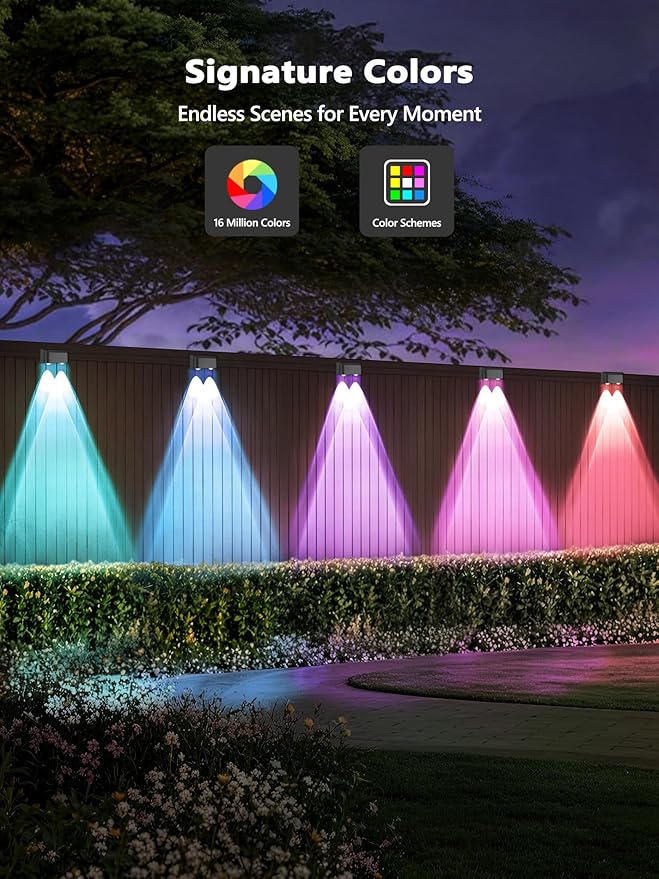 Brizled Smart Fence Lights, RGBCW Outdoor Deck Lights APP & Voice Controlled, Color-Changing Fence Lighting Music | Lumora