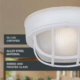 Designers Fountain Outdoor Ceiling Light, 7 Inch Oval Bulkhead Lighting Fixture with Cage Guard, Porch or Patio | Lumora