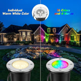 Junview Low Voltage Landscape Lights Christmas 10W RGBW Warm White LED Well Landscape Lighting Waterproof Outdoor | Lumora