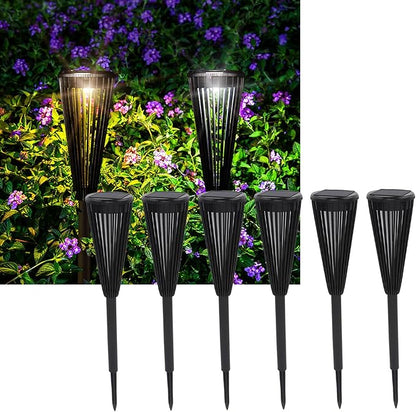 Solar Pathway Lights, 6 Pcs Waterproof LED Landscape Lamps, IP65 Rated - Automatic Lighting, Intelligent Sensing, Outdoor Garden and Lawn Use