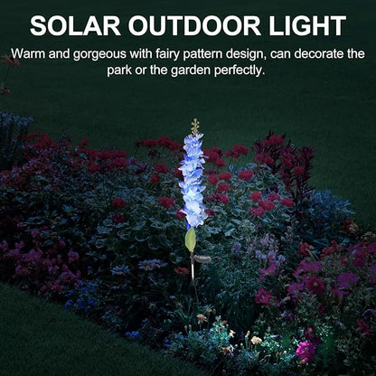 VICASKY Solar LED Violet Path Light 75cm Ground Insert Lawn Lamp Outdoor Landscape Lighting Blue Solar Garden Stake Light for Patio Yard Random Color
