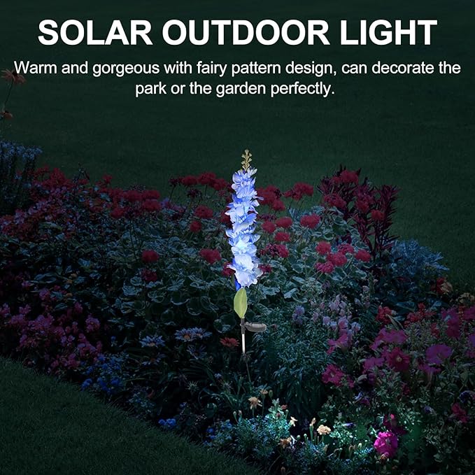 UPKOCH Solar Lawn Lamp LED Violet Solar Garden Stake Light 75cm Waterproof Yard Landscape Path Lighting for Outdoor Decoration Random Color