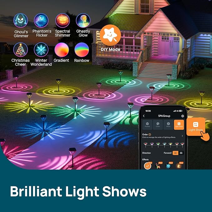 Linkind StarRay Lights with Smart Solar Pathway Lights SP6 - Outdoor Security Flood Light | Lumora